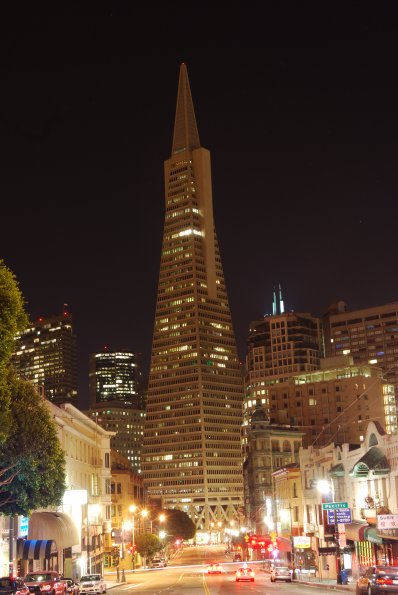 Transamerica Pyramid, night