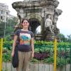 Cecilia before the Flora Fountain