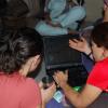 Cecilia and Sue working
