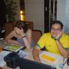 Dawn and Fabio doing final work